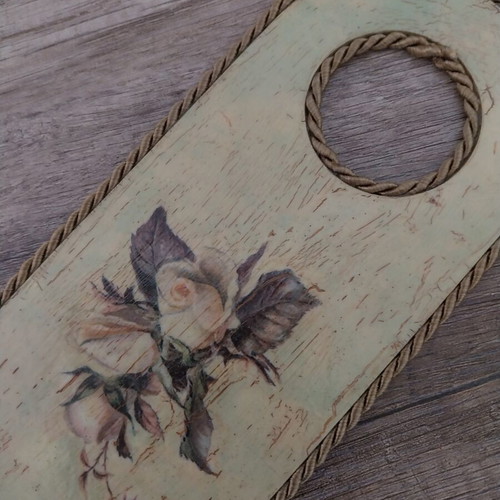 Wooden door decoration with rose handmade, new