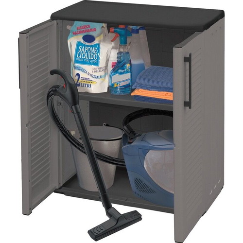 Plastic cabinet new, 68x84x37 cm, PVC, gray