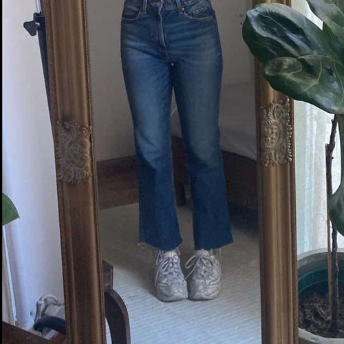 Zara dark blue cropped jeans like new