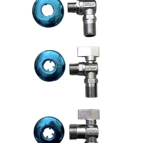 Angle valves new with metal handle and decorative rosette