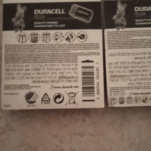 Duracell Plus 9V batteries pack of 2 new sealed