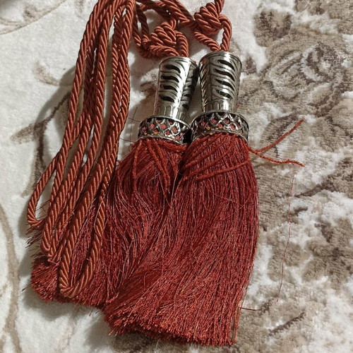 Curtain tiebacks new with metal inox detail set
