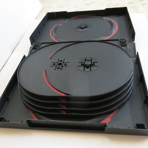 DVD case 10-disc used, black with red lines