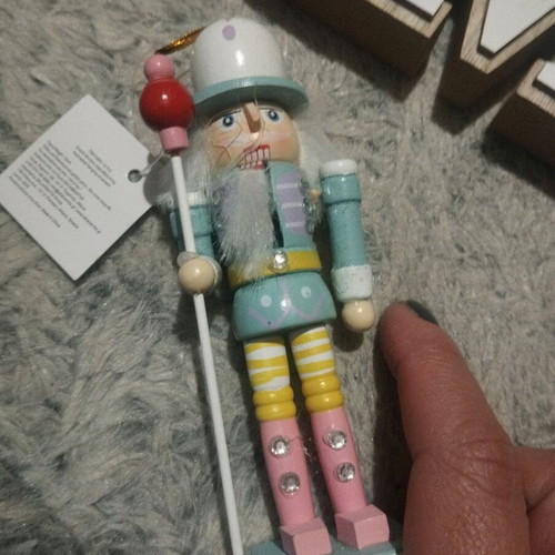 Nutcracker pink and wooden decorations like new, xmas pack
