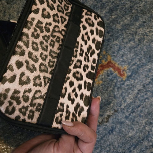 Cosmetic bag new leopard print 22×14 multicolor