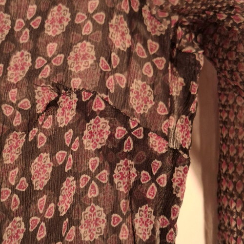 Oltre blouse used, long-sleeve, colorful, sheer printed