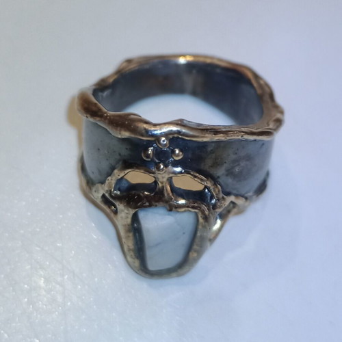 925 Silver Handmade Ring with Aquamarine and Spinel Stones