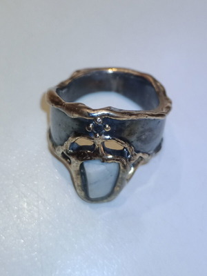 925 Silver Handmade Ring with Aquamarine and Spinel Stones