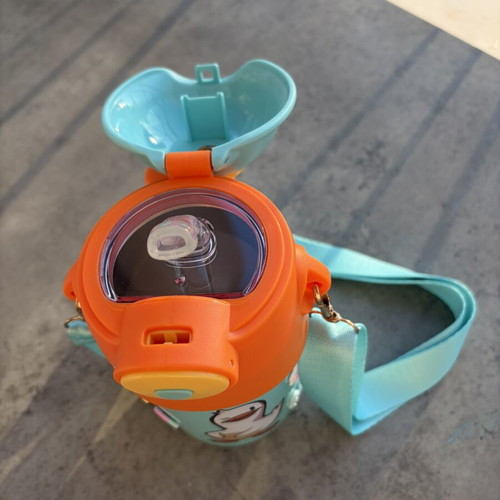 Kids Water Bottle with Straw and Shoulder Strap new
