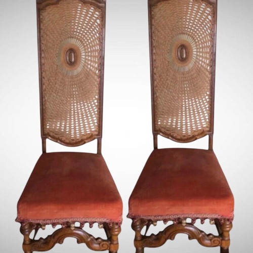 Throne chairs used, set of 2 with red velvet seat