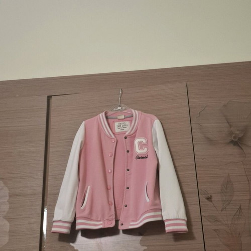ZARA GIRLS college sweatshirt jacket for girls used, white and pink two-tone