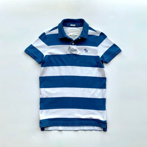 Abercrombie & Fitch Men's Short Sleeve Polo Rugby Striped Shirt Used Size S