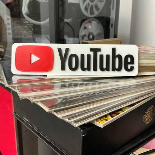 Youtube logo small decorative item new, PLA material