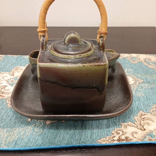 Japanese Nanban style bamboo teapot ceramic like new