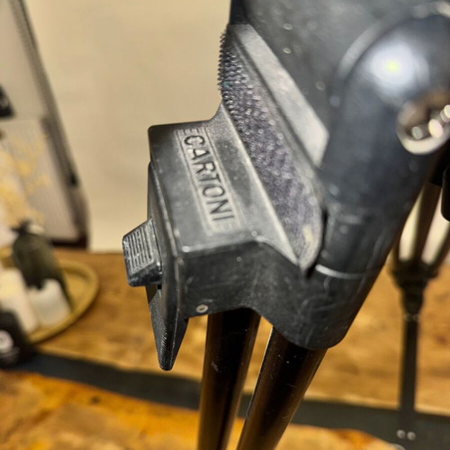 Cartoni Video Cine tripod used with Diat 5P metal head and case