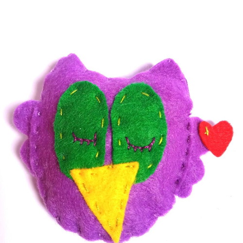 Owl brooch handmade from felt new