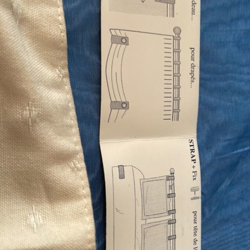 Beige fabric ties like new, set of 6 with metal fasteners