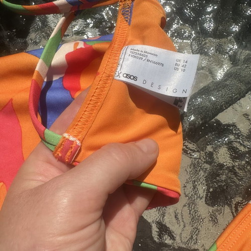 Asos multicolor bikini top and bottom size XL new