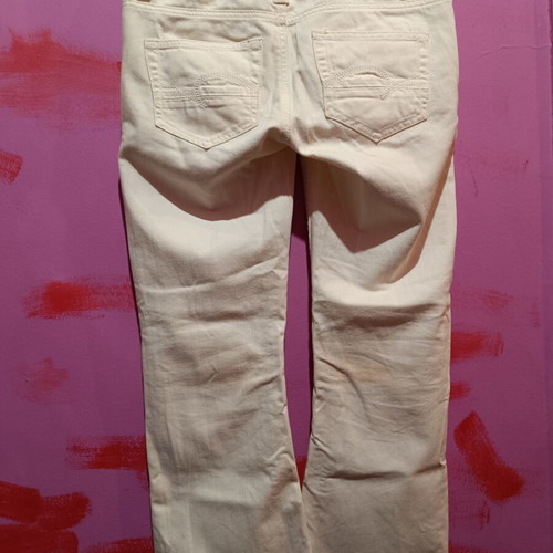 One Green Elephant set size M white jeans and Frutta asymmetric top size M like new