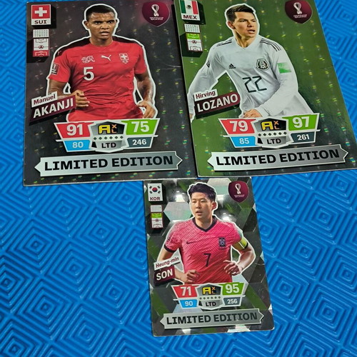 Limited Edition collectible cards Heung-min Son, Lozano, Akanji like new