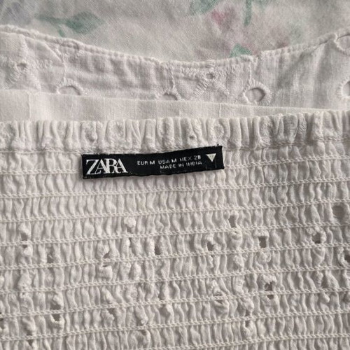Zara white bustier with embroidery like new