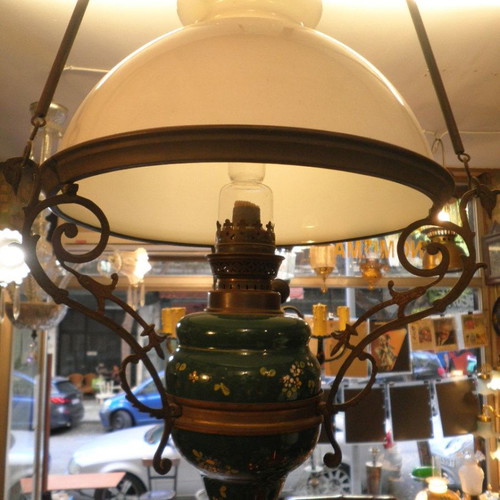 Antique hanging oil lamp used, island style