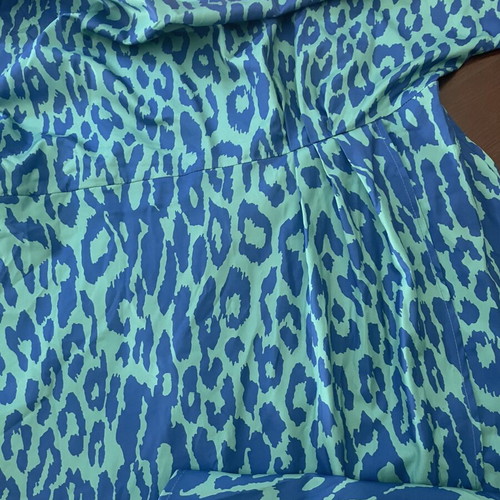 Shein women's dress 1XL like new blue animal print asymmetric