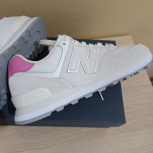 New Balance 574 sneakers like new, white and pink, size 40.5