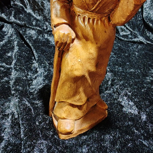 German vintage woodcarving 'Grandmother with sticks' Black Forest art (16 cm)