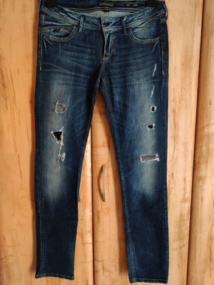 Staff jeans blue with rips covered with cloth like new, size 31