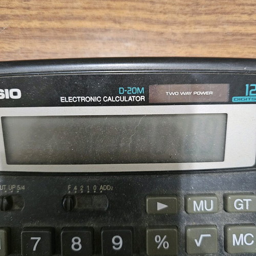 Casio d-20m used collectible calculator with solar power