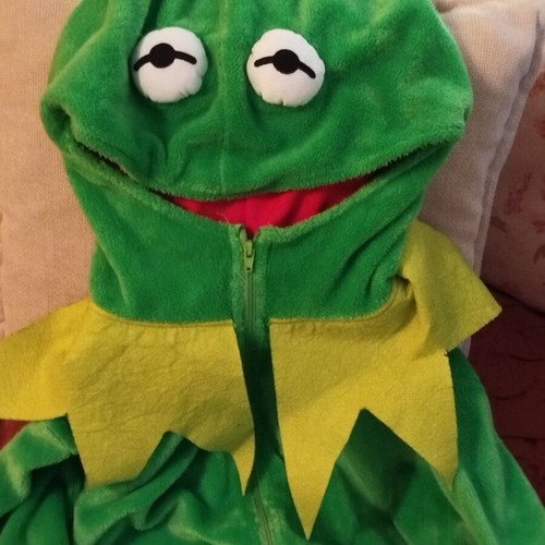 Disneyland Kermit the Frog onesie XS/S like new, green fleece