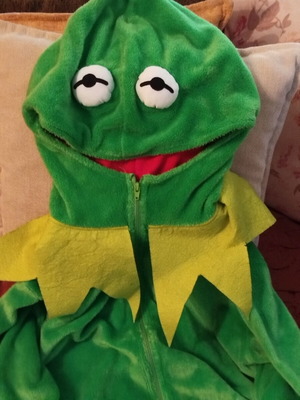 Disneyland Kermit the Frog onesie XS/S like new, green fleece