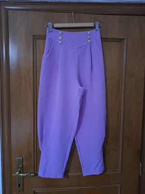 Women's pants new, purple, one size with side zipper