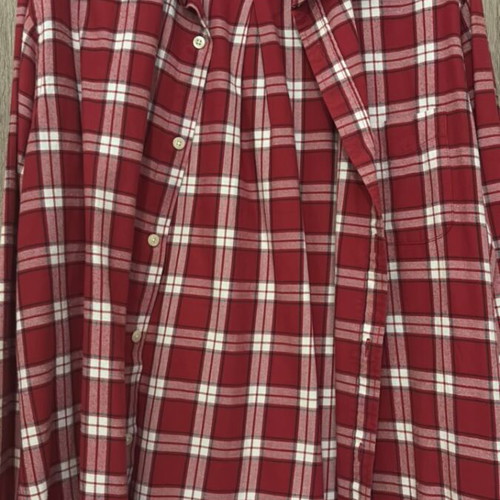 Sfera men's plaid shirt used, red with white stripes, size M