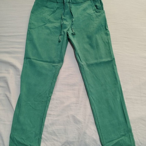 Elastic pants straight fit, like new, green, sizes L and XL