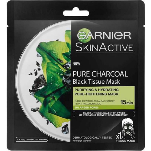 Garnier Pure Charcoal Black Tissue Mask bundle new, black algae