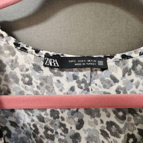 Zara mini floral dress size S like new, blue white grey