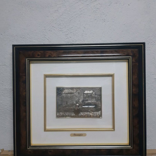 Silver painting frame 925 collectible large with real silver
