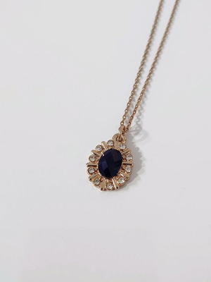 Accessorize necklace with black stone and clear crystals new