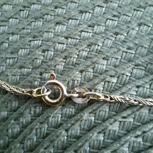 Vintage sterling silver tiger’s eye pendant necklace used