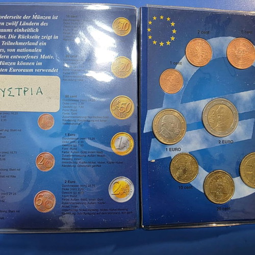 Euro Coin Folder New, First Sets from 11 Countries