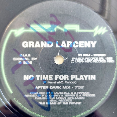Grand Larceny No Time For Playin' 12'' Vinyl used, electronic house