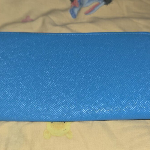 Wallet used, blue with orange details