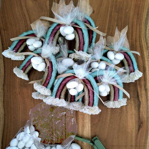 Handmade rainbow wedding favors made to order