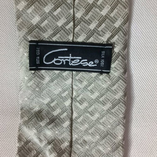 Silk tie Cortese like new, beige and green