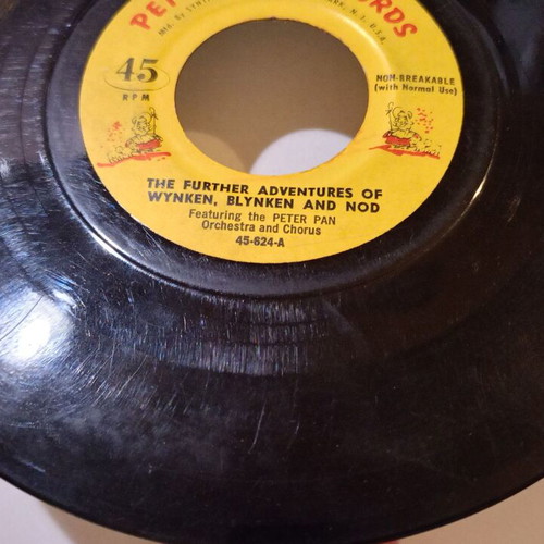 Peter Pan 45 rpm record used, The Further Adventures of Wynken Blynken and Nod