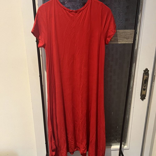 Red dress loose fit one size like new