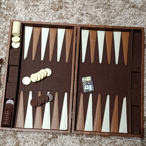 Backgammon leather case like new