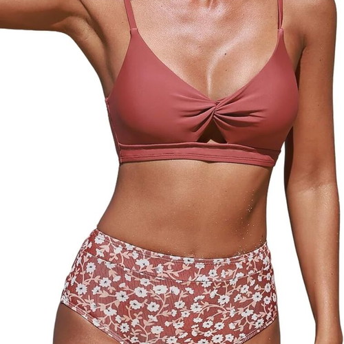 Women's swimsuit with high waist and V-neckline, size S, like new